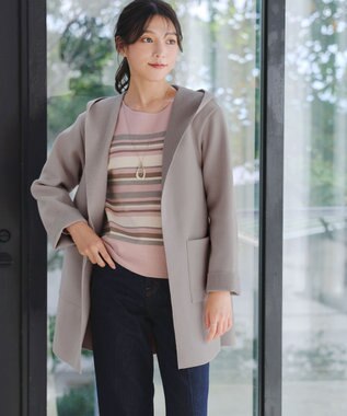 Tiaclasse ダブルフェイスニットロングコート ベージュ