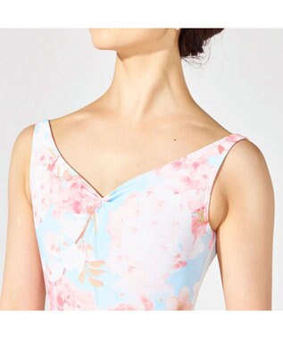 Chacott 【MAY NAGAHISA】ノースリーブレオタード チェリーピンクプリント