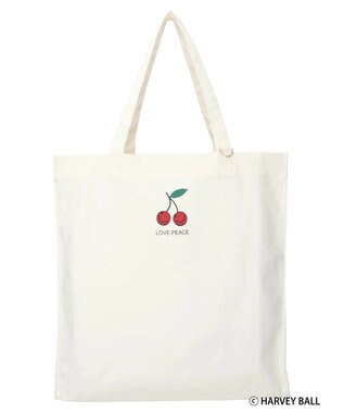 Green Parks Ｓｍｉｌｅｙ　Ｆａｃｅ／チェリープリントＢｉｇトートバック Off White