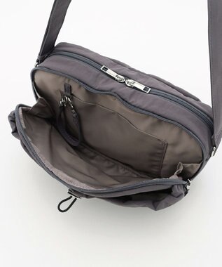 LA BAGAGERIE 【MONICA】クリンクルナイロン　ドロストショルダーバッグ グレー
