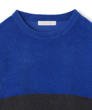 UNFILO MENS ライトモール ニット チャコールグレー×ロイヤルブルー