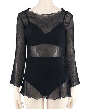 San-ai Resort（三愛水着楽園） 【WEB限定】シアー素材トップス3点セット水着 クロ