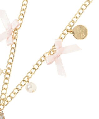 Maison de FLEUR ビジューリボンパールバッグチャーム Pink