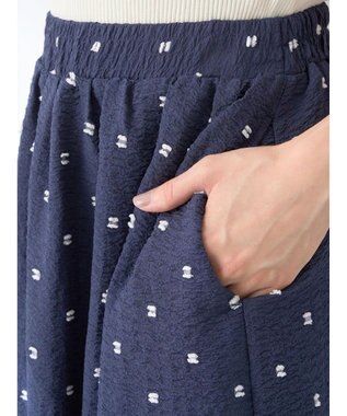 earth music&ecology ドットドビーフレアスカート Navy