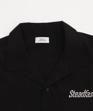 WEGO 【ユニセックス着用ITEM/MLサイズ展開】オープンカラーグラフィックシャツ（SS） ブラック