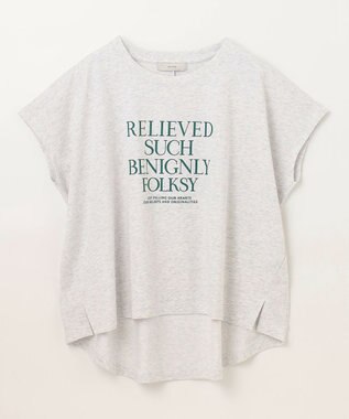 ANY フレンチスリーブロゴTシャツ トップグレー