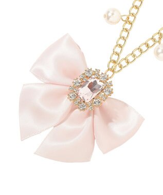 Maison de FLEUR ビジューリボンパールバッグチャーム Pink