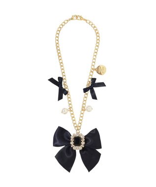 Maison de FLEUR ビジューリボンパールバッグチャーム Navy