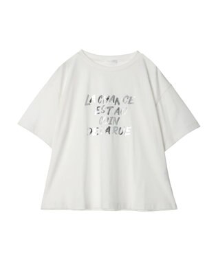 Green Parks 箔プリント半袖ボックスロゴＴ Silver