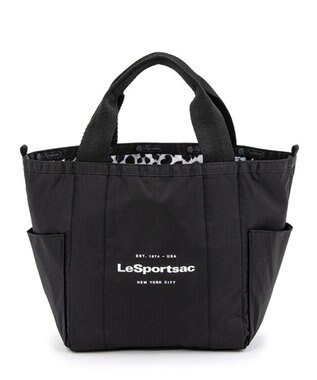 LeSportsac SM REVERSIBLE PKT TOTE/2ウェイブラック/ニュートラルレオパード 2ウェイブラック/ニュートラルレオパード