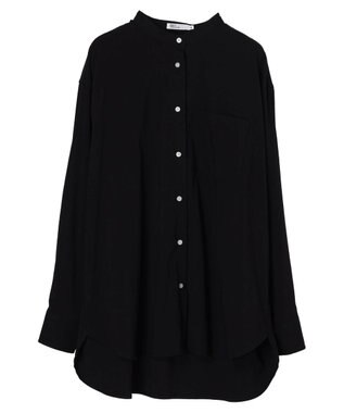 CRAFT STANDARD BOUTIQUE レーヨンデシンバンドカラーシャツ Black