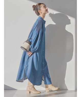 AMERICAN HOLIC デニムフレアシャツワンピース Indigo