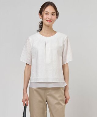 J.PRESS LADIES レーシーチェック クルーネック カットソー