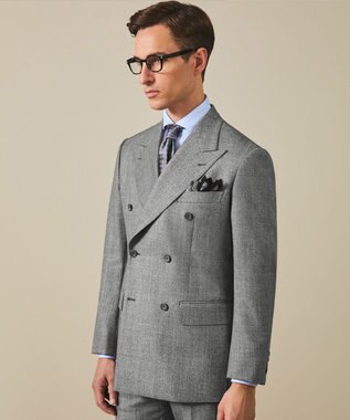 GOTAIRIKU 首にも巻ける【2WAY/日本製】シルク100% ポケットチーフ（幾何学柄） ライトグレー系8