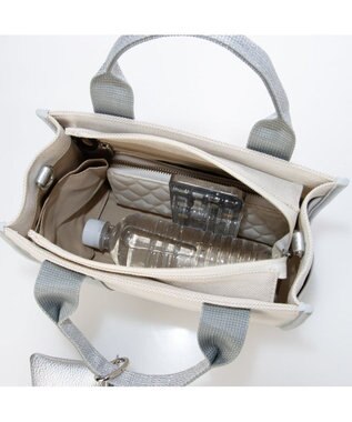 UNBILLION カシュカシュ cachecache / ポーチ付テープハンドルスクエアトート シルバー