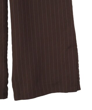 YECCA VECCA 【セットアップ対応】ストライプ柄ワイドパンツ Brown