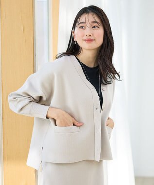 ANY L ミラノリブニットカーディガン グレージュ