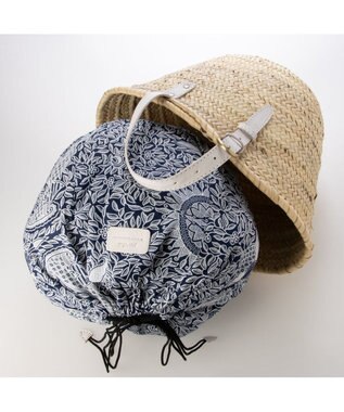 UNBILLION ペルケ perche / モロッコカゴ・牛革・バティック柄ドロストＬ アイボリー