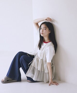 earth music&ecology イージータックワイドデニム Indigo