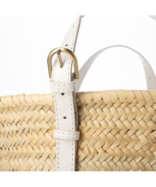 UNBILLION ペルケ perche / モロッコカゴ・牛革・バティック柄ドロストＬ アイボリー