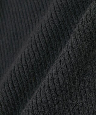 Green Parks もちやわ袖口釦リブニットプルオーバー Black