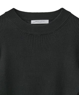 Green Parks もちやわ袖口釦リブニットプルオーバー Black