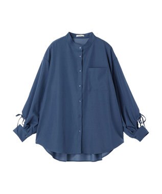 earth music&ecology リボンポイントシャツチュニック Blue