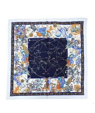 Marca ＜新柄！＞【伝統横濱スカーフ】星の神話 大判 シルクツイル スカーフ