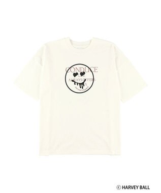 Green Parks Ｓｍｉｌｅｙ　Ｆａｃｅ／スマイル＋ロゴＢｉｇＴシャツ White