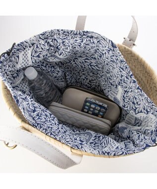 UNBILLION ペルケ perche / モロッコカゴ・牛革・バティック柄ドロストＬ アイボリー