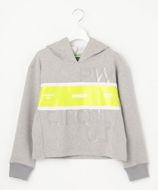 PW CIRCULUS 【WOMEN】【洗える/軽量】裏毛 ロゴ フーデッド プルオーバー ゴルフウェア レディース ライトグレー