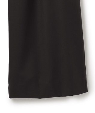 ICB L 【洗える】 ウールヴィスコースストレッチ タックパンツ ブラック系