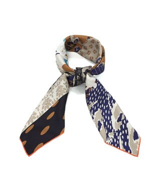 Marca 【the PORT by marca】ROOM 大判 シルクツイル スカーフ NAVY