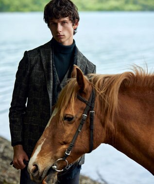 JOSEPH ABBOUD 【ストレッチ】フランネルジャージ ジャケット カーキ系4