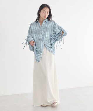 earth music&ecology 【予約】アソートチェックシャツ チェックサックス