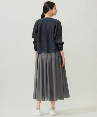 自由区 【カタログ掲載】カラーミックスラメ カーディガン ネイビー