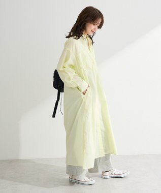 Green Parks ＵＶカットシャツワンピース Stripe Yellow