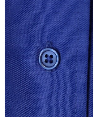 Green Parks 綿麻混開襟ワンピース Royal Blue