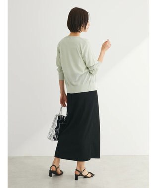 Green Parks ラメクルーネックカーディガン Light Green