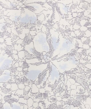 J.PRESS LADIES 【洗える】ポリエチレンスパンブロードフラワープリント ブラウス ベージュ×サックスブルー系