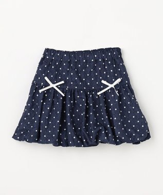 ANY KIDS 【洗濯機可能】バルーン ドットスカート ネイビー