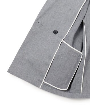 23区 L 【先行予約】スラブツイルストレッチ オーバーサイズ ダブルジャケット ネイビー系