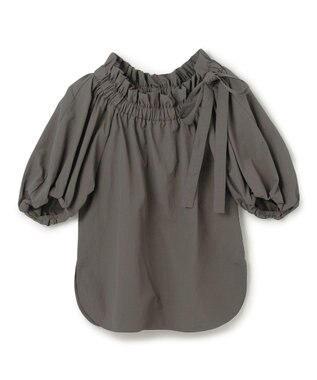 uncrave ライトプルーフナイロン オフショルブラウス カーキブラウン