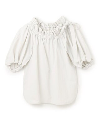 uncrave ライトプルーフナイロン オフショルブラウス グレージュ