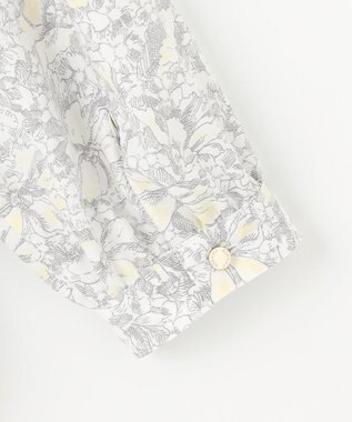 J.PRESS LADIES 【洗える】ポリエチレンスパンブロードフラワープリント ブラウス オフホワイト×イエロー系