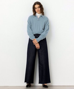 NAVE 【Nave・手洗い可】ポロニット サックスブルー系