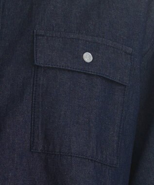 WEGO 【ANGIE VINTAGE】オーバーサイズデニム半袖シャツ ネイビー