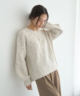 YECCA VECCA ラメMIX畦編みニット