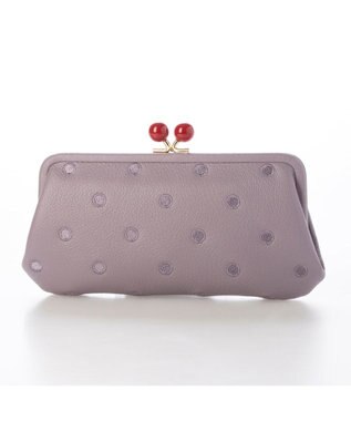 UNBILLION ペルケ perche / アクリル玉がま口長財布 ラベンダードット