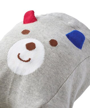 MIKI HOUSE HOT BISCUITS 【70-100cm】 顔ドン のびのび ベビースパッツ グレー